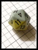 Dice : Dice - 20D - Chessex Half and Half Blue and Green with Black Numerals - Gen Con Aug 2012